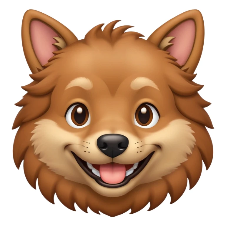 man-dog hybrid smiling, cartoonish features sticker