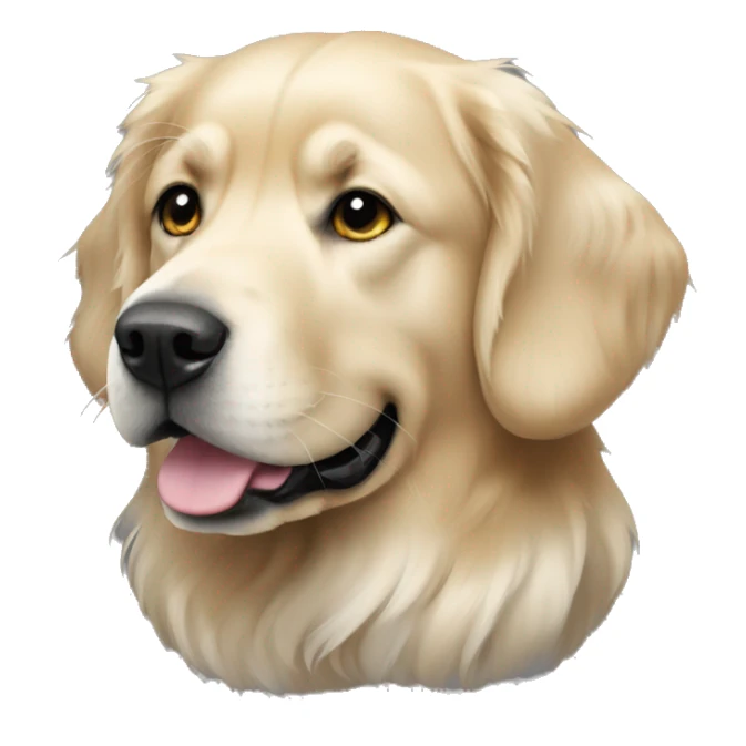 Black golden retriver with a bit of white on chest sticker