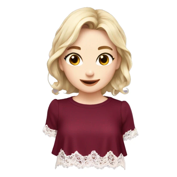 Cute burgundy top with lace  sticker