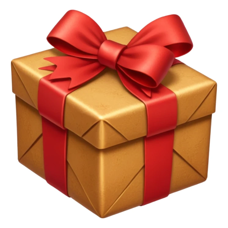 christmas gift with cinnamon sugar color and red bow sticker