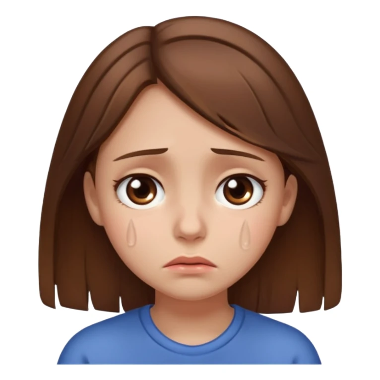 Sad brown hair girl sticker