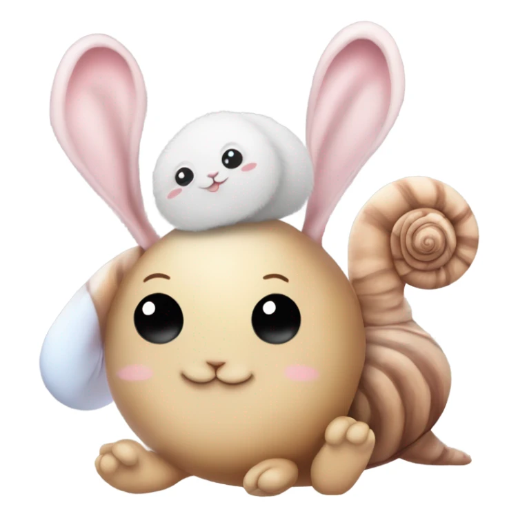 A snail with a bunny and bear friend sticker