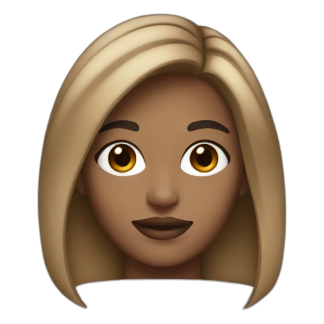 Tan woman with middle part dark blonde balayage and brown eyes sticker