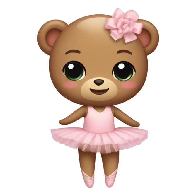 Teddy bear in a ballet pink tutu and ballet slippers sticker