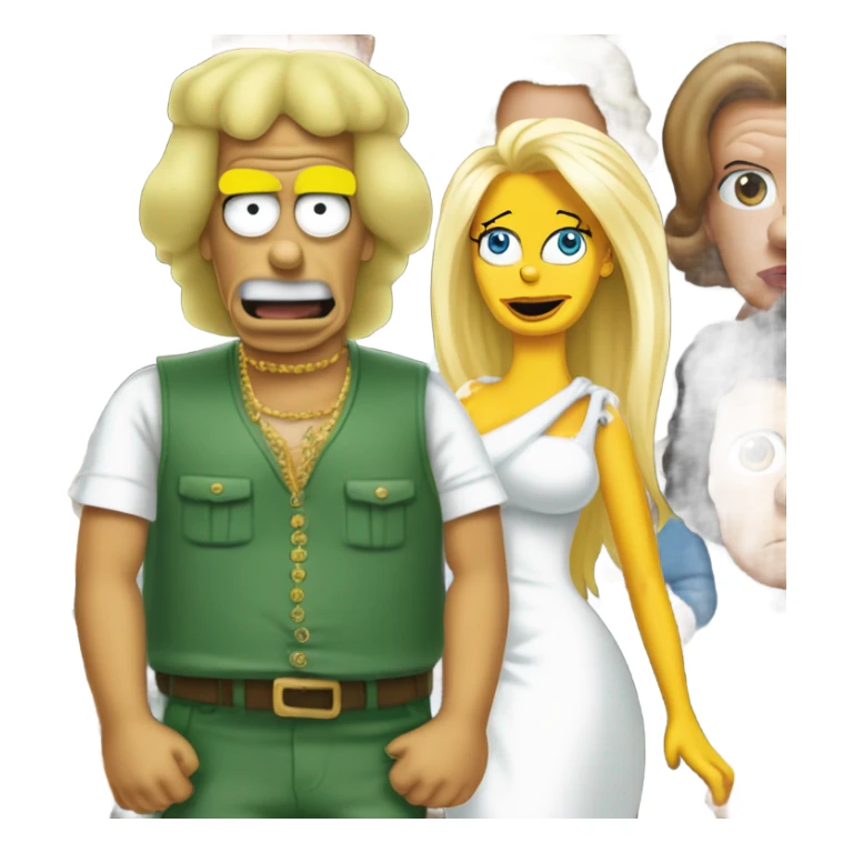 muammar gaddafi with Homer simpson and Pamela Anderson sticker