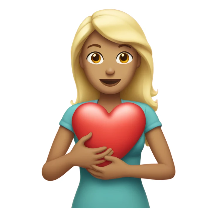 Blonde Mother holds her  big heart in her arm sticker