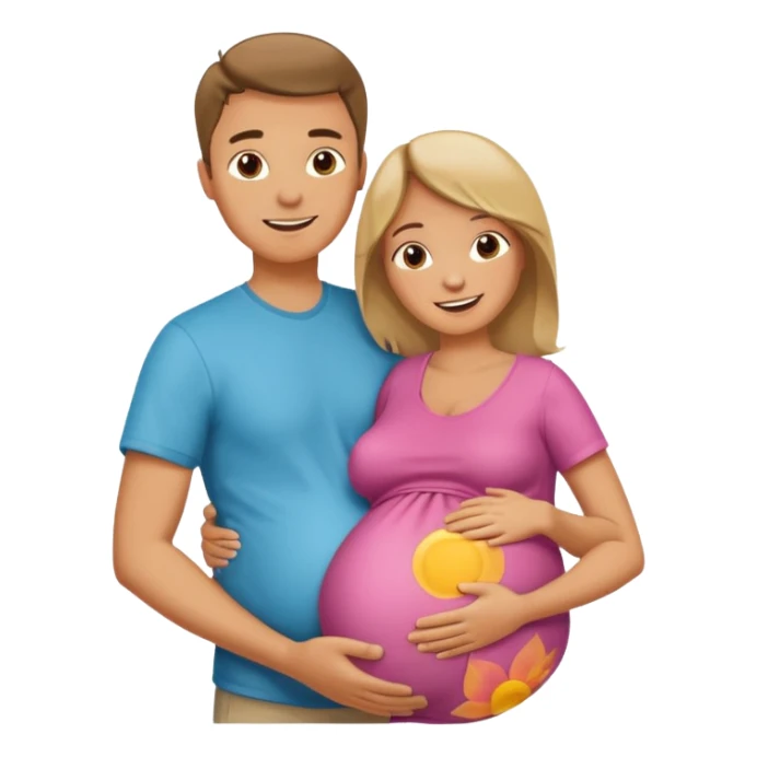 Boyfriend holding pregnant girlfriends belly sticker