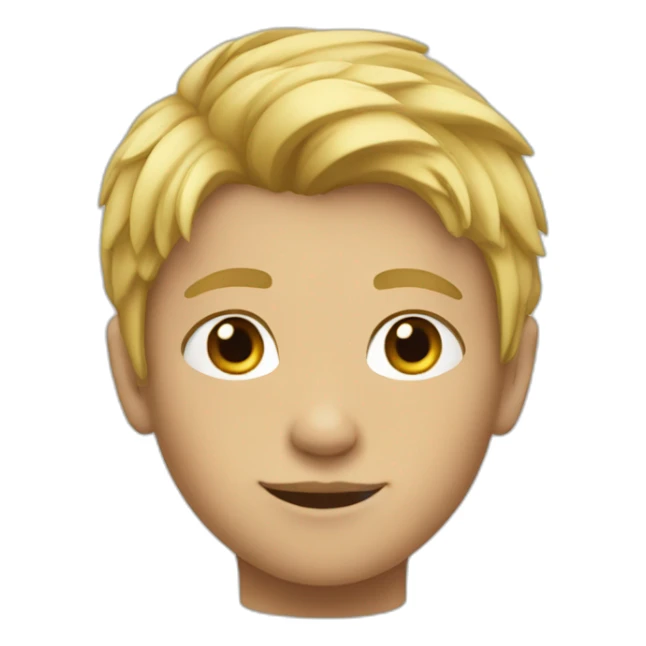 13y old blond boy with hair flat forward  sticker