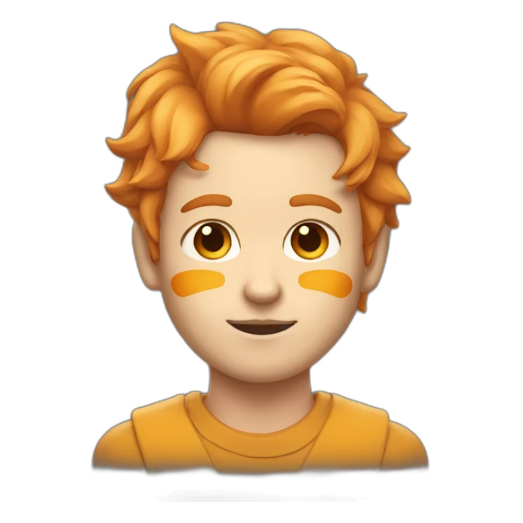 guy with fox ears two triangle markings on the cheeks eyes yellow and ginger hair sticker