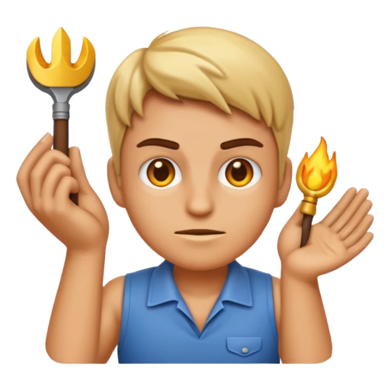 An emoji representing the ironman challenge for an mmorpg player who crafts everything themselves the hard way, and does not buy or sell items in-game. sticker