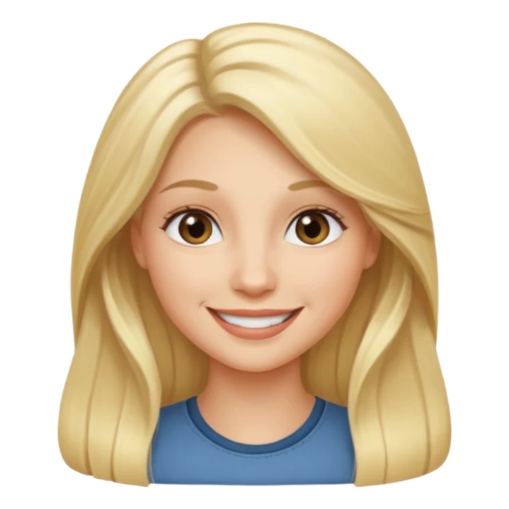 smile and long blonde hair and gray ayes sticker
