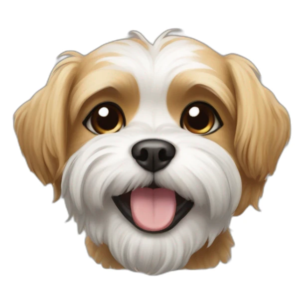 Shitzu dog smiling with name on tag as Leo sticker