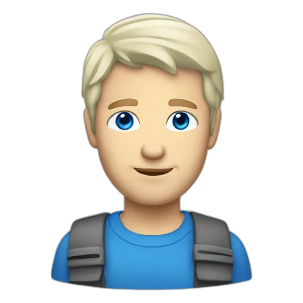 caucasian man with blonde grey hair and blue eyes sticker