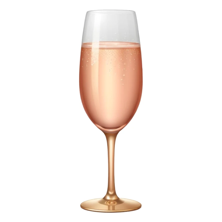 Glass of champagne in rose gold  sticker