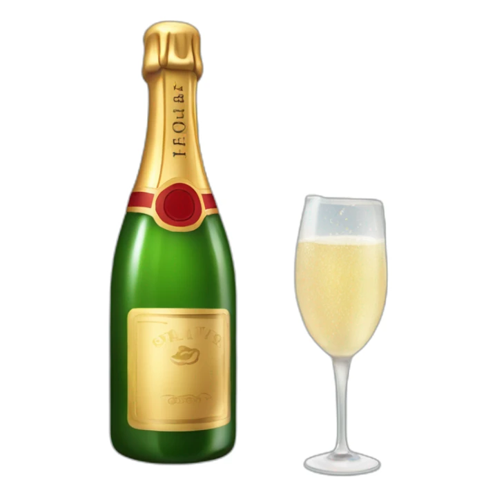 champagne Bottle with Popping Cork sticker