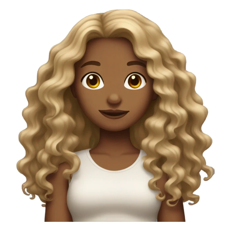 Tan girl with wavy hair sticker