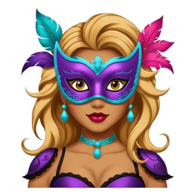 masquerade masked woman sticker
