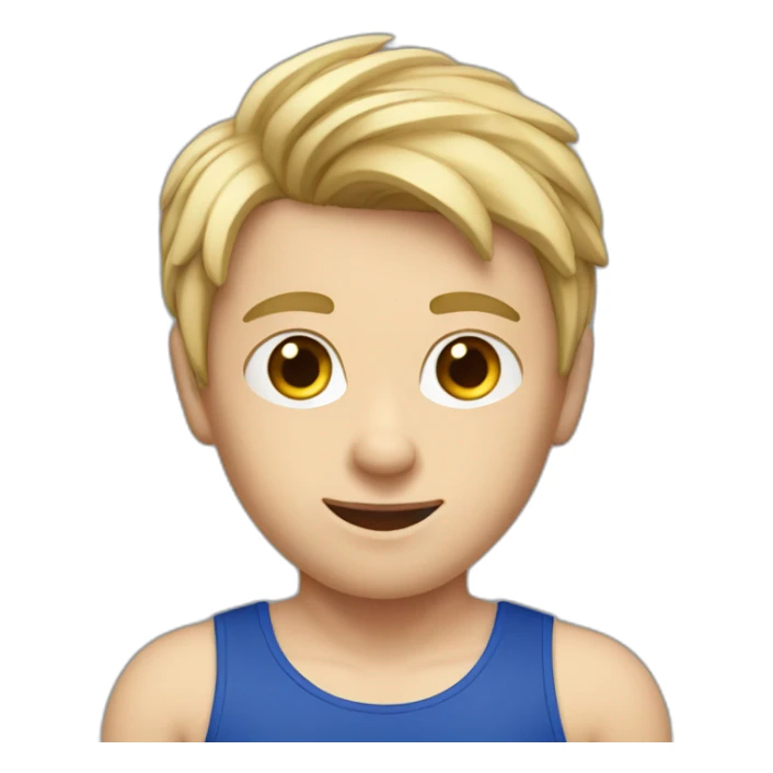 sporty european boy in gym leotard sticker