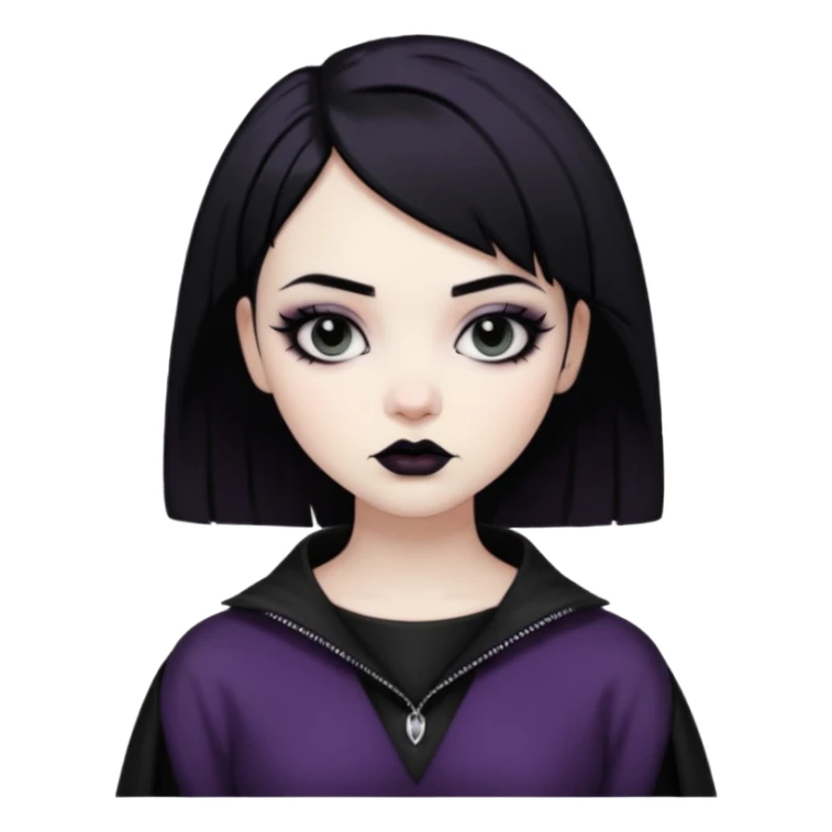 goth girl short hair sticker
