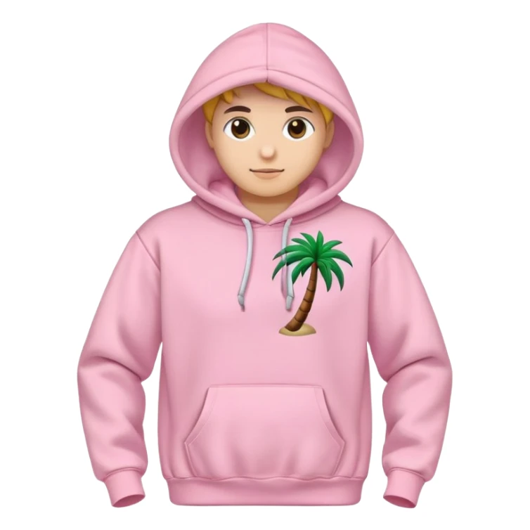 Pink palm puff hoodie sticker