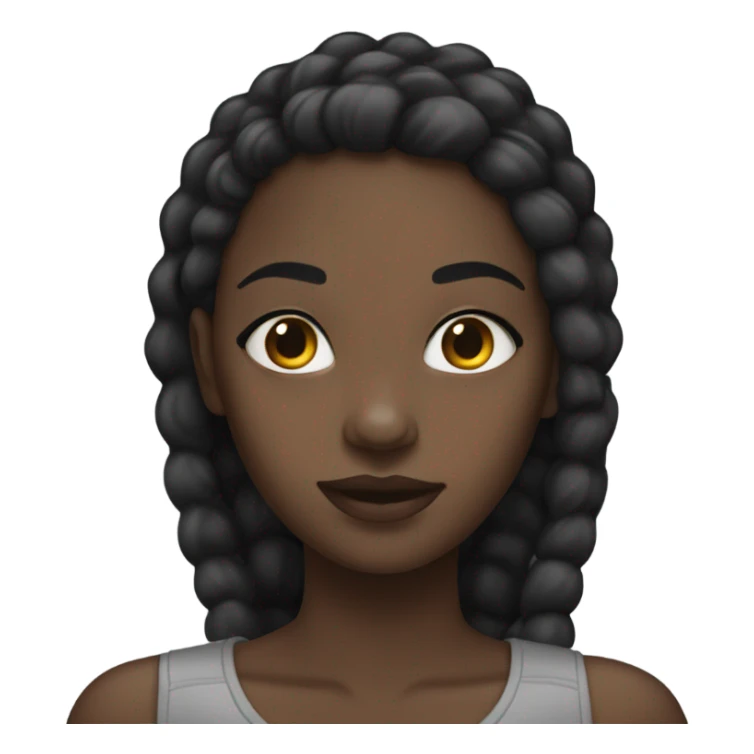 Black girl with short white nails sticker