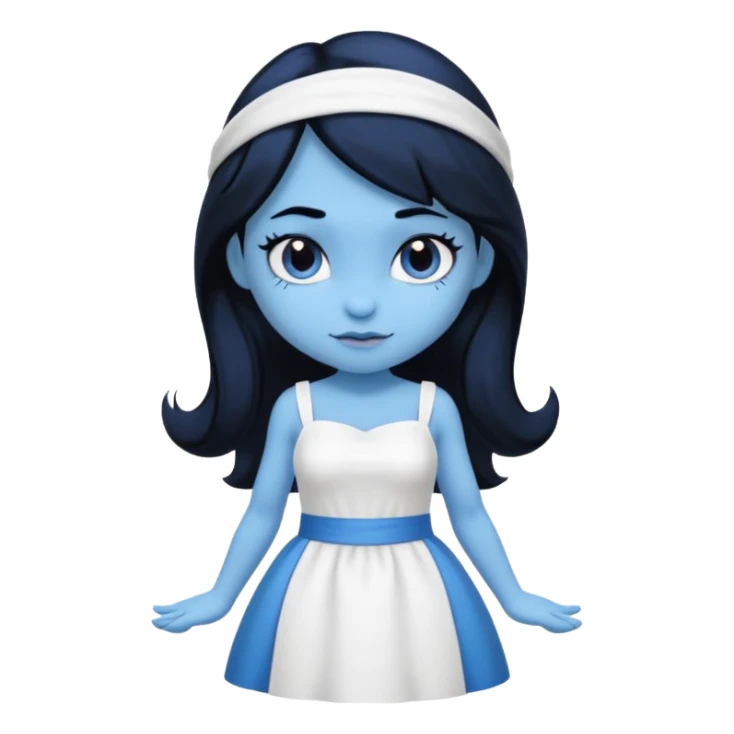 Smurffete with black hair and blue skin sticker