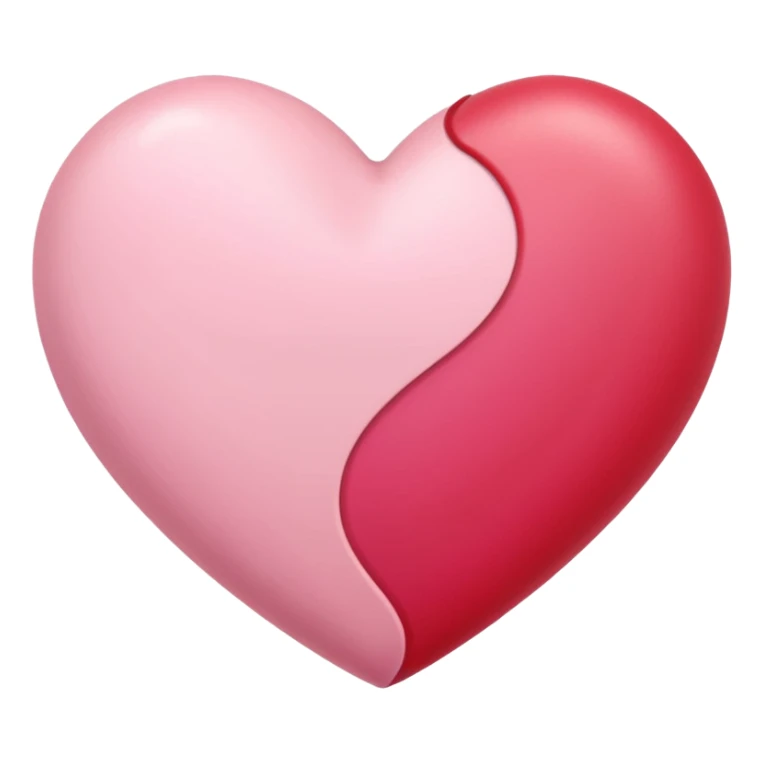 one pink heart  and one red heart emoji with subtle sakura petal texture sticker