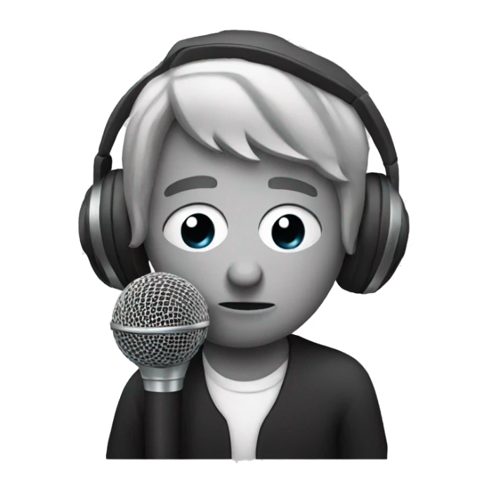 Sad musician holding his microphone sticker