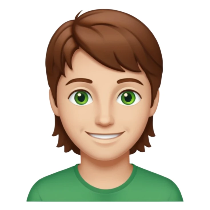 Denis daily with green eyes, brown hair sticker