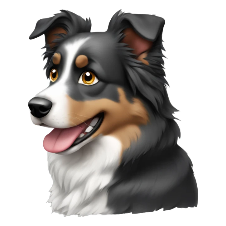 Black and grey Australian Shepherd no white or brown sticker