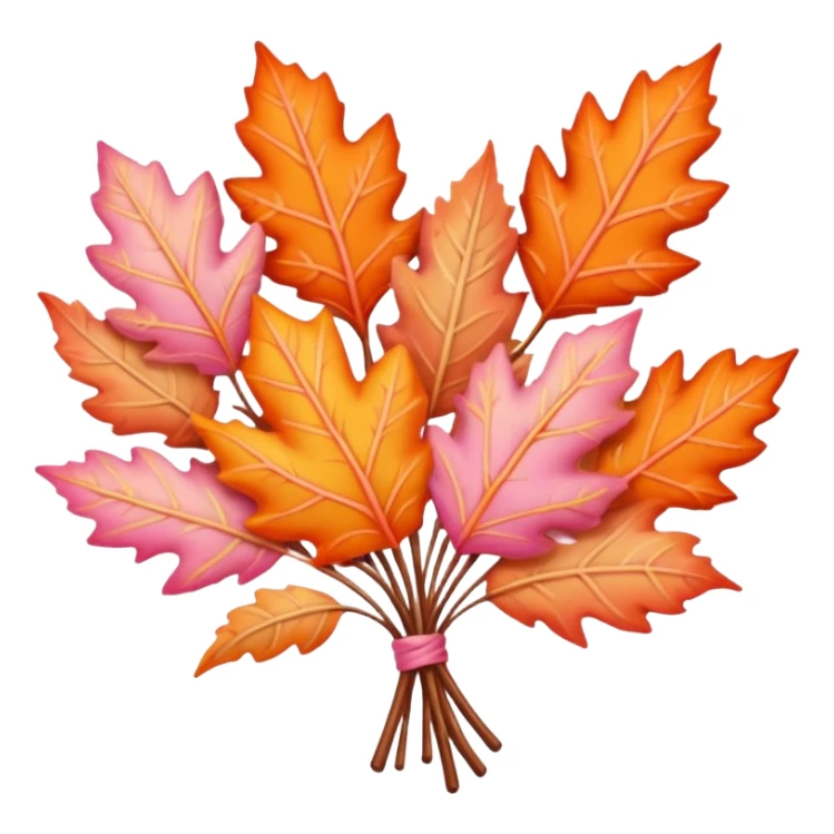 pastel autumn leaf bouquet pink orange sticker