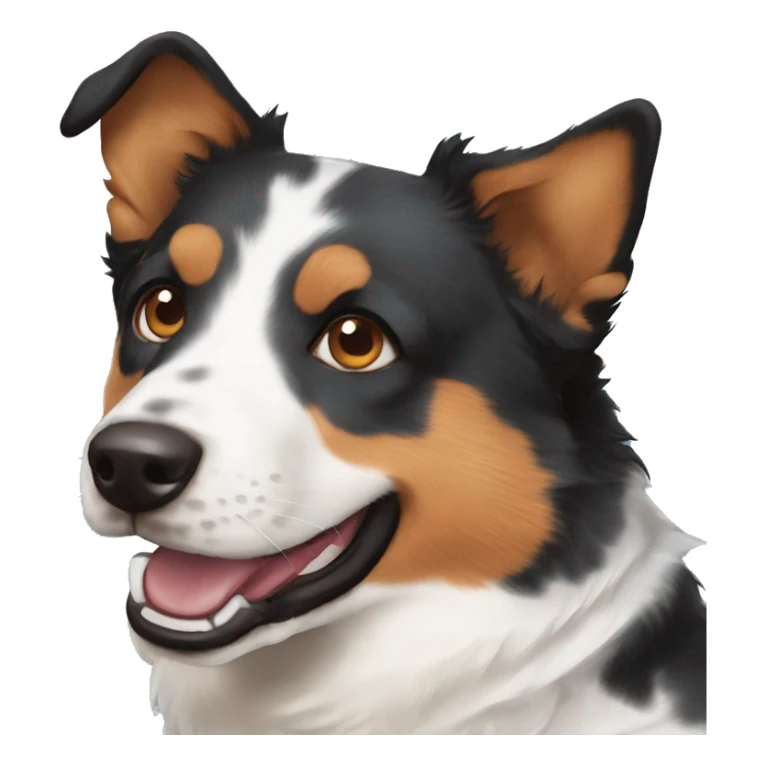 brown eyes dog blue heeler smile sticker