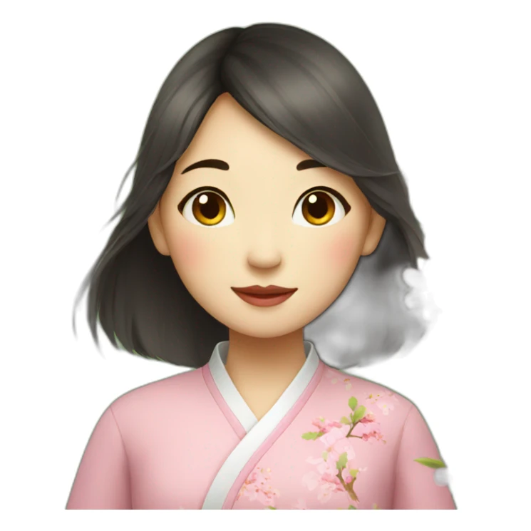 A Chinese girl with the warmth of spring sticker