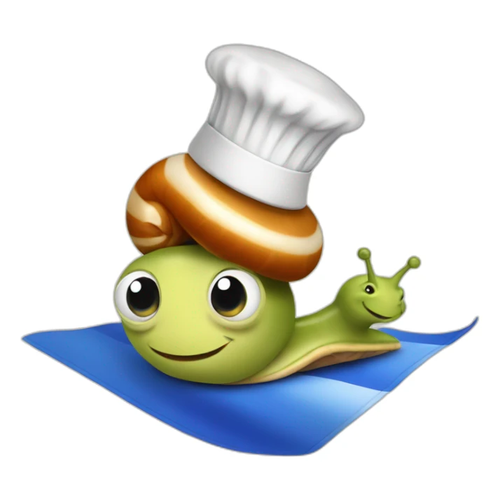 adorable snail with French flag and chef hat sticker