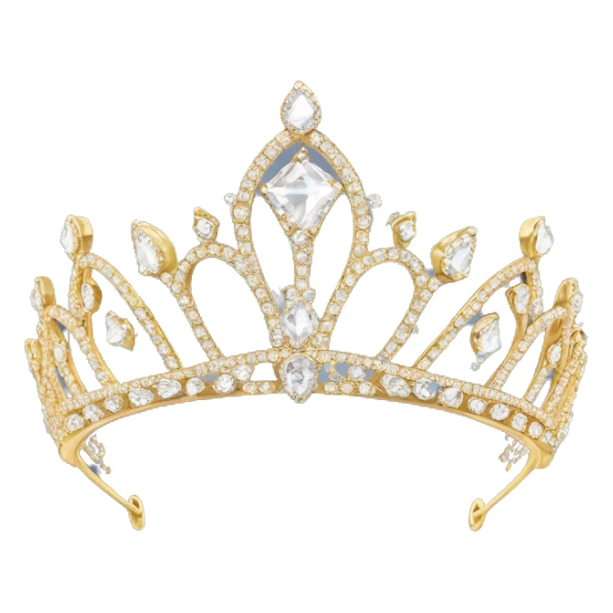 dainty diamond crystal tiara gold sticker