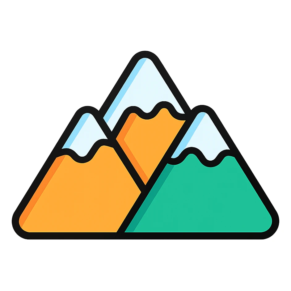 mountain covered with snow icon sticker