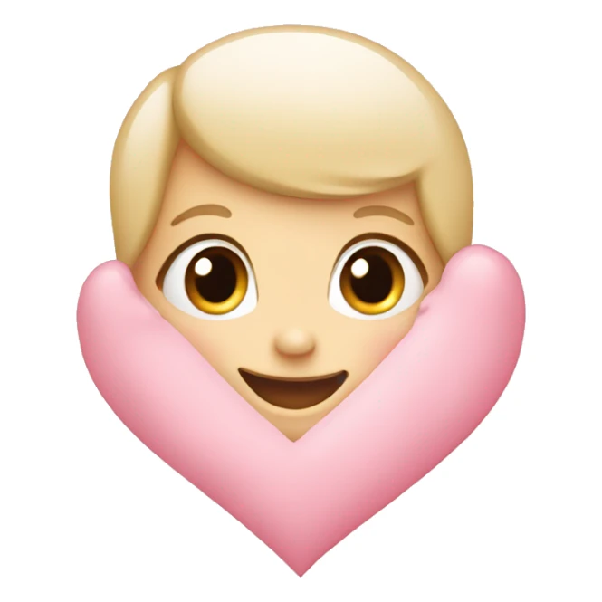 Baby pink heart with face smile sticker
