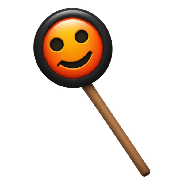 pin emoji but red is orange and the stick black sticker