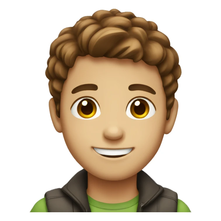 smiling boy with brown hair sticker