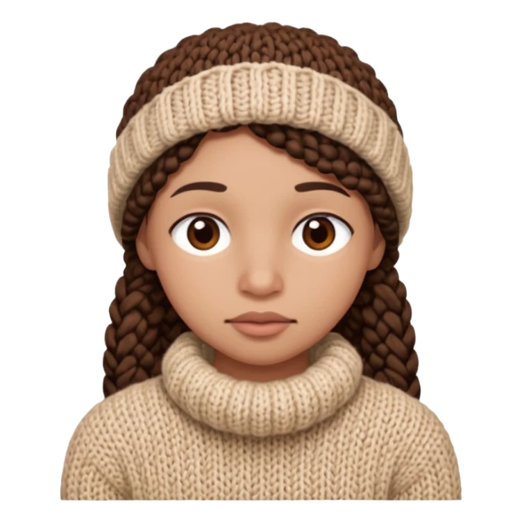 full face with nose, eyes, lips etc. look like knitted sticker