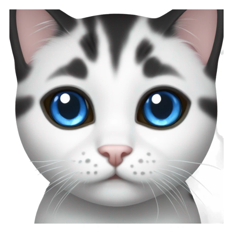 white/black/gray munchkin cat with blue eyes sticker