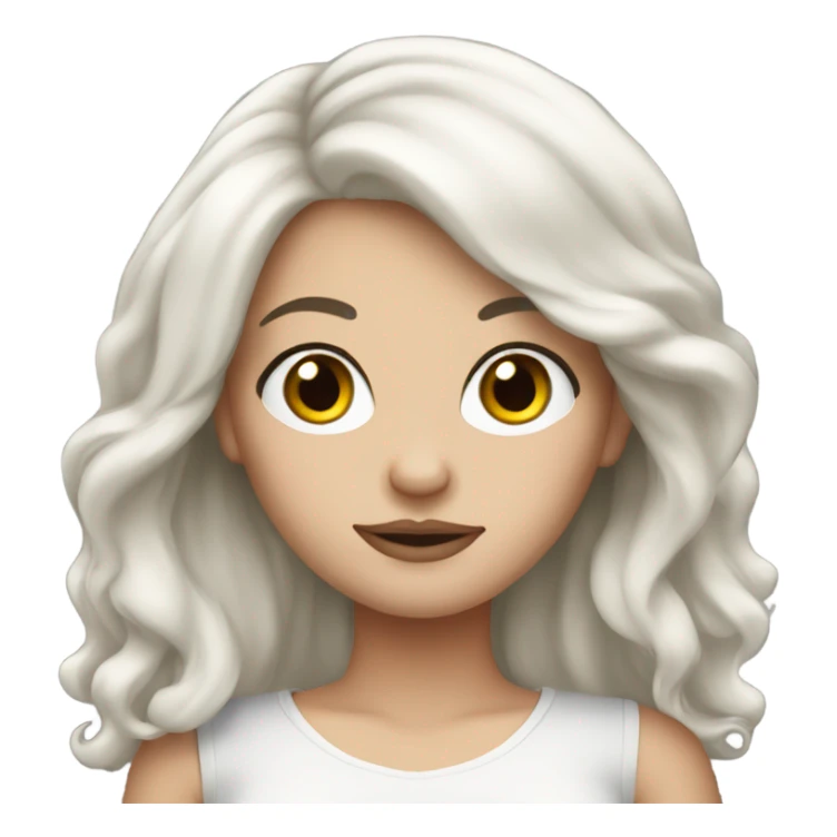 White girl with black voluminous hair sticker