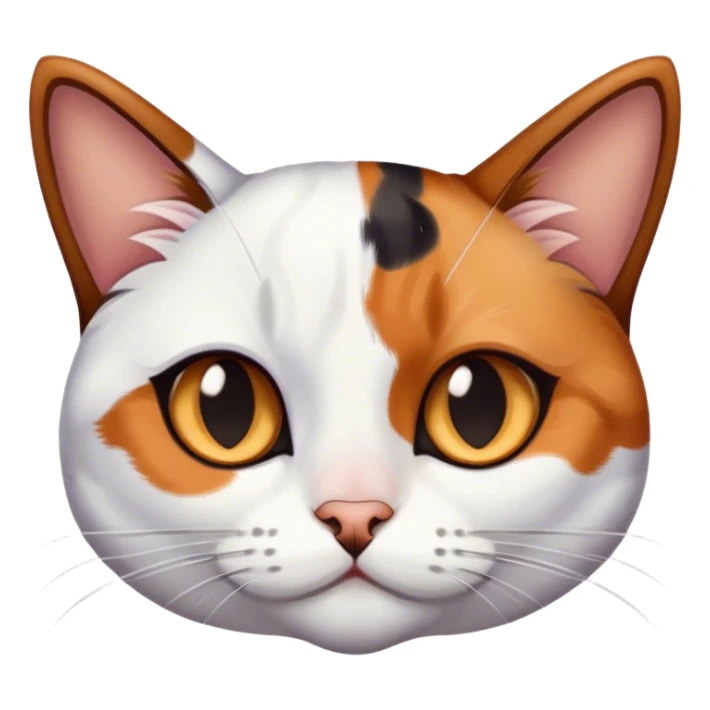 Kira calico white cat with brown black calico cat sticker
