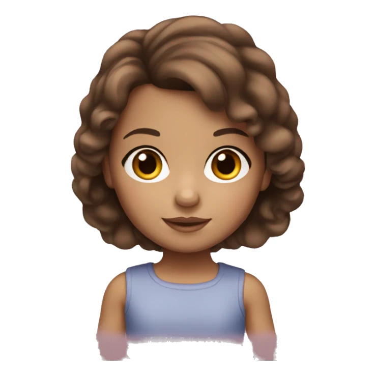 American girl with brown hair and brown eyes  sticker