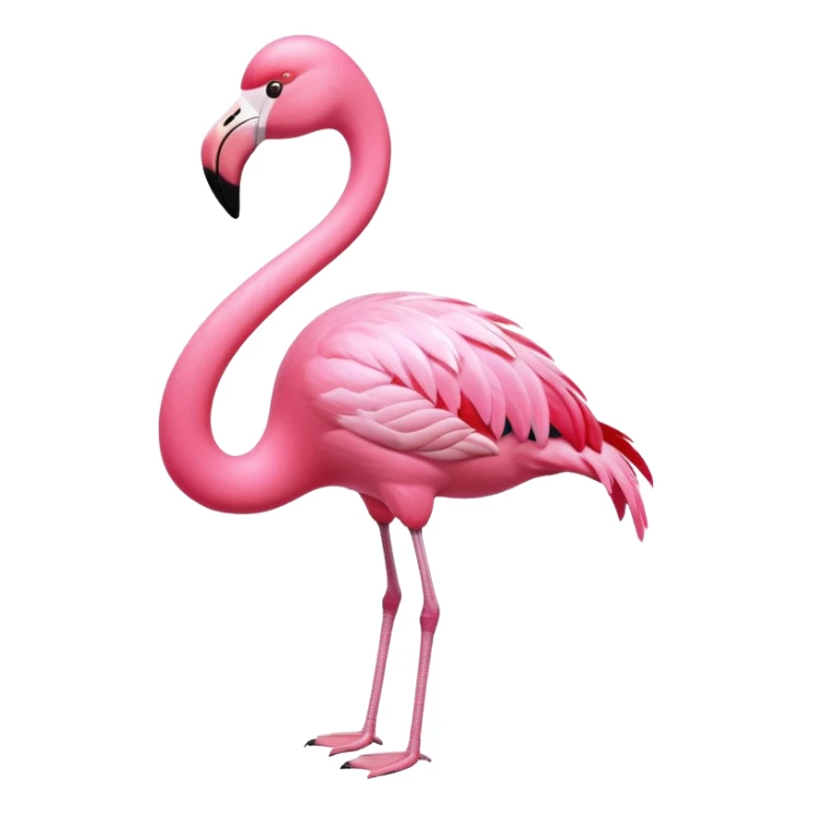 exotic flamingo character, pink feathers, elegant pose, 3D cartoon, mobile game icon style, clean background, no text, no watermark
 sticker
