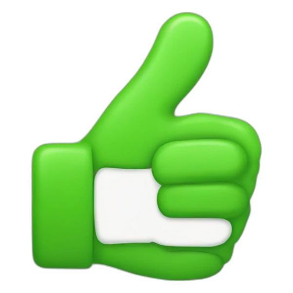 normal thumbs up emoji but green sticker