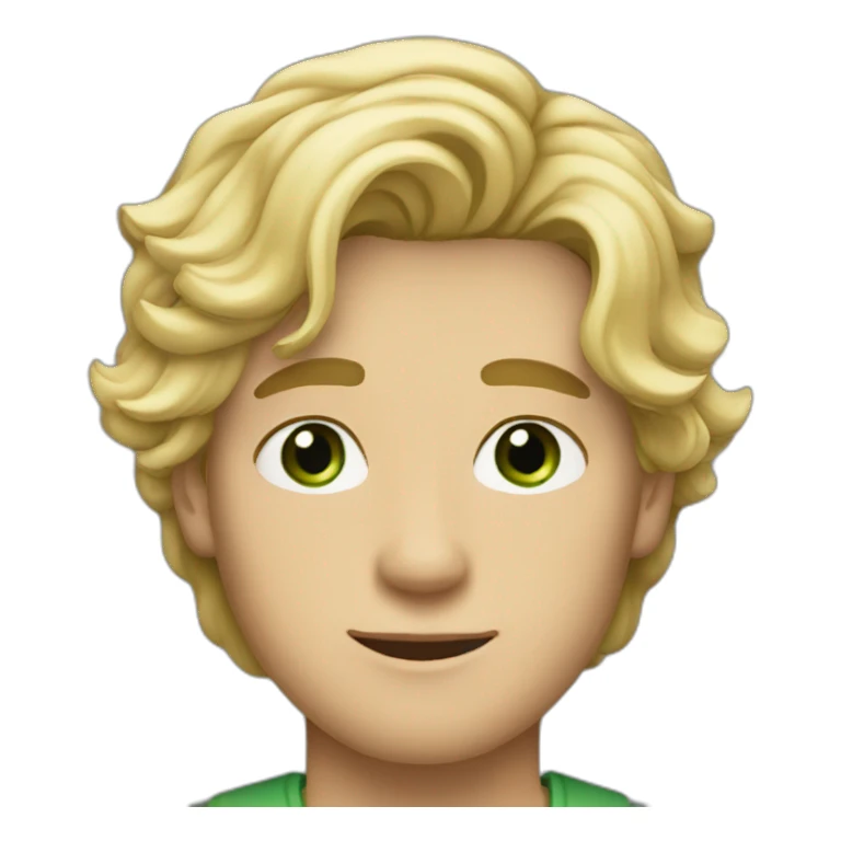 blonde twenty year old guy with side part wavy hair and green eyes sticker