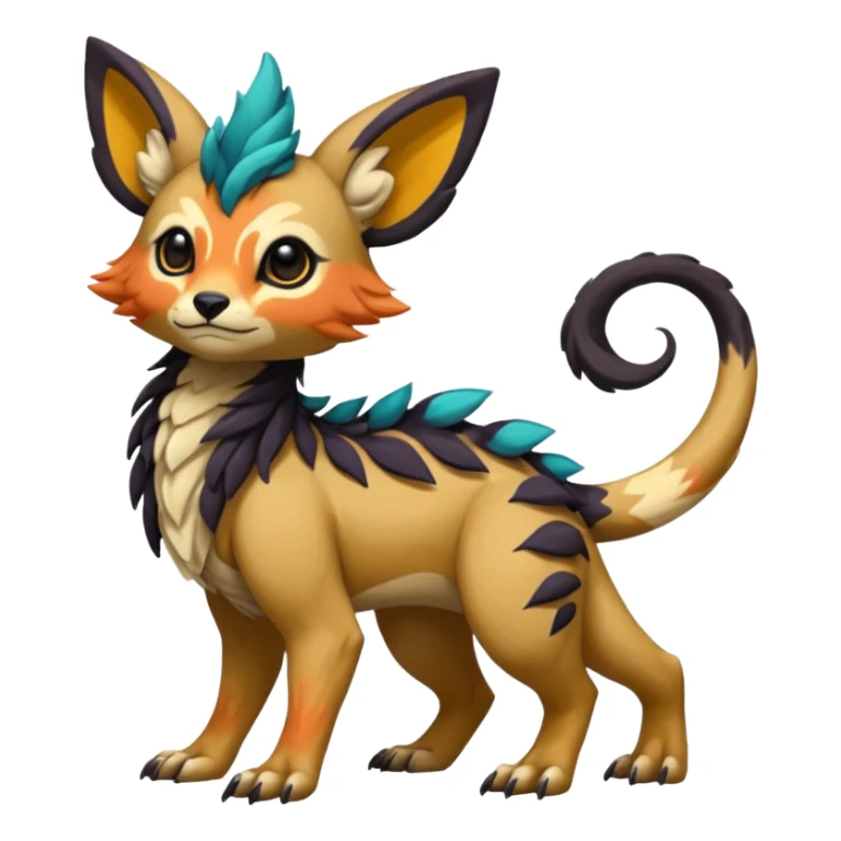 Rare soft romantic realistic exotic cute epic pretty beautiful handsome gorgeous aesthetic colorful vibrant Vernid-Protogen-Primagen-Wickerbeast-species-Fakemon-creature by LiLaiRa, random markings, tufted ears, full body sticker