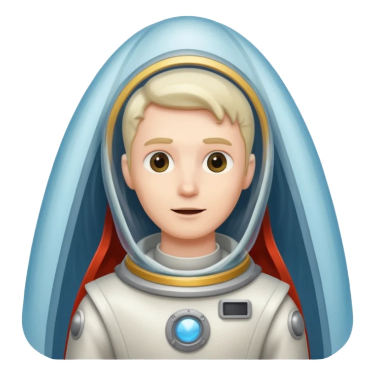 Man in wedding veil on a rocket ship sticker