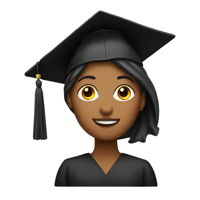 Woman wearing academic mortar board sticker